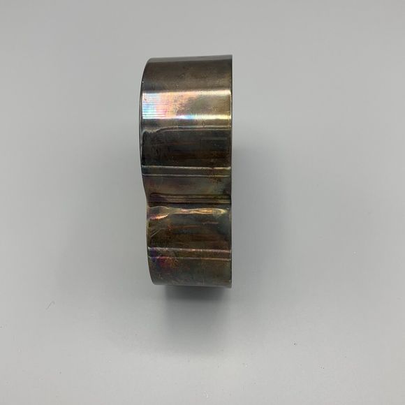 Vtg Metal Silver Toned Heart Trinket Box Blue Lining Jewely Box Gold Tone Bow - Picture 9 of 16